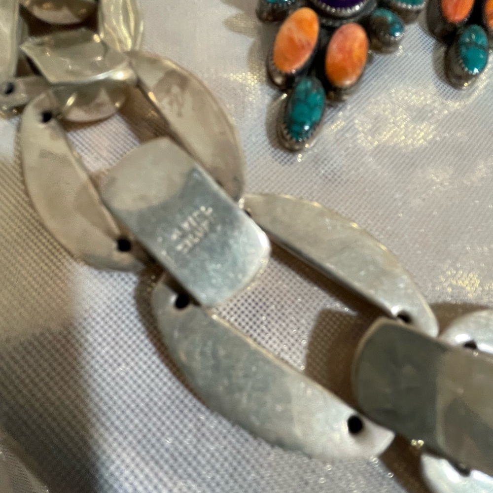 Vintage Sterling Silver Bracelet and Natural Stone Earrings for one great price!